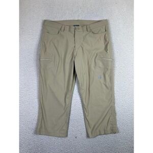 Eddie Bauer Pants Womens 14 Tan First Ascent Hiking Capri Nylon Stretch